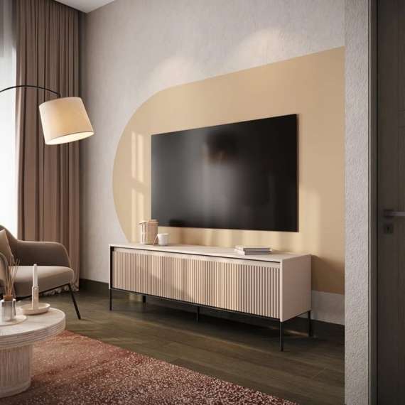 Tv-benk Trend 167x56 cm - metallben - Beige