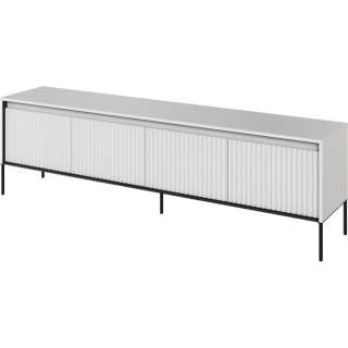 Tv-benk Trend 193x56 cm - metallben - 4 dører - Hvit matt