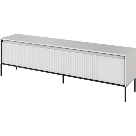 Tv-benk Trend 193x56 cm - metallben - 4 dører - Hvit matt
