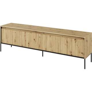 Tv-benk Trend 193x56 cm - metallben - 4 dører - Eik