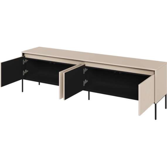 Tv-benk Trend 193x56 cm - metallben - 4 dører - Beige