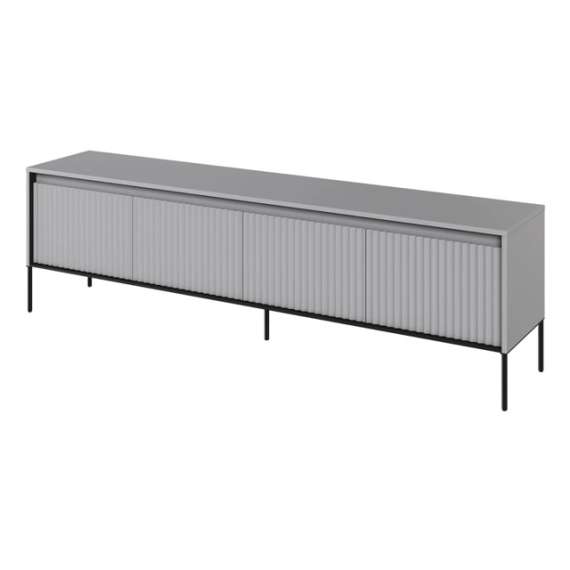 Tv-benk Trend 193x56 cm - metallben - 4 dører - Grå