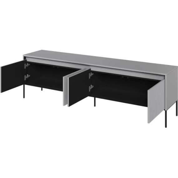 Tv-benk Trend 193x56 cm - metallben - 4 dører - Grå