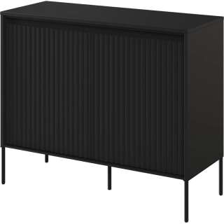 Skap Trend 98x82 cm - metallben - 2 dører - Svart