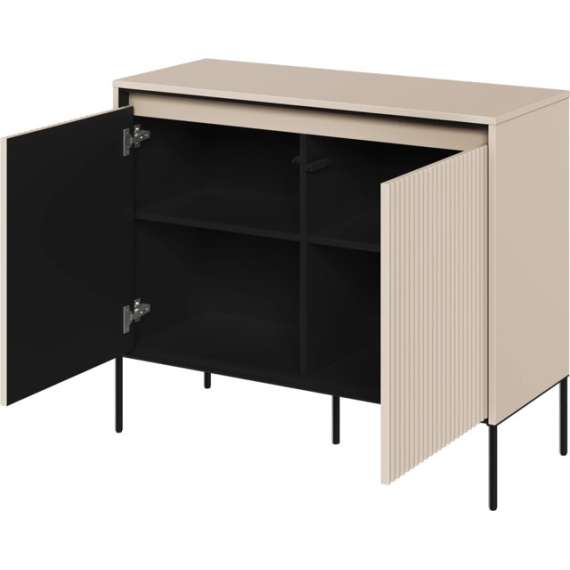 Skap Trend 98x82 cm - metallben - 2 dører - Beige