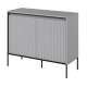 Skap Trend 98x82 cm - metallben - 2 dører - Grå