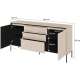 Skjenk Trend 166x82 cm - 2 dører - 3 skuffer - Beige