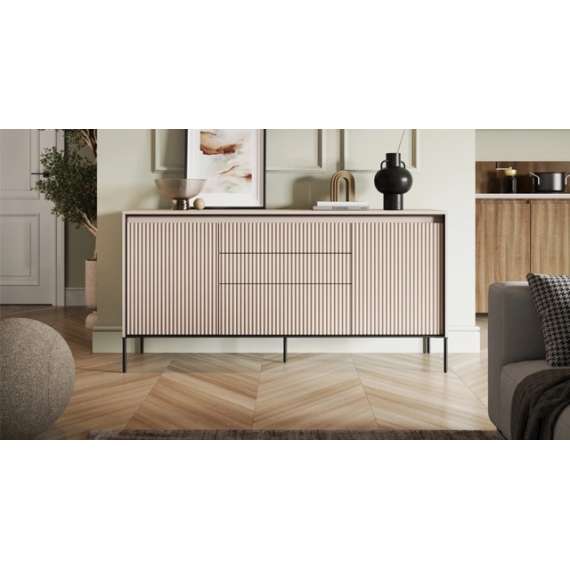 Skjenk Trend 166x82 cm - 2 dører - 3 skuffer - Beige