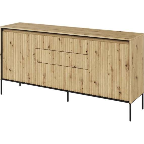 Skjenk Trend 166x82 cm - 2 dører - 3 skuffer - Eik