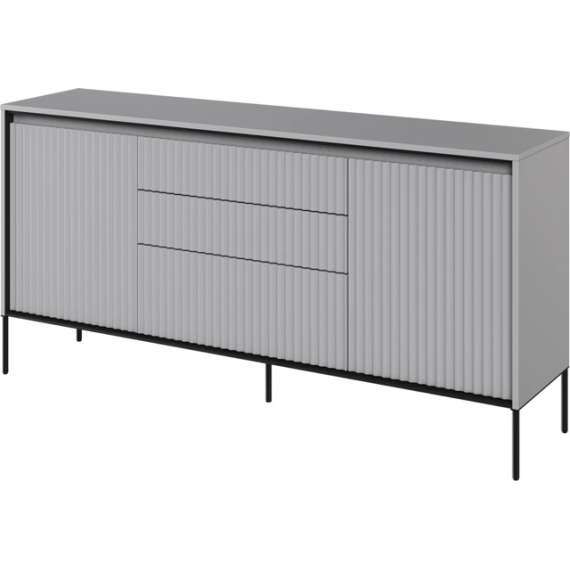 Skjenk Trend 166x82 cm - 2 dører - 3 skuffer - Grå