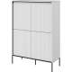 Skap Trend 98x140 cm - metallben - 4 dører - Hvit matt