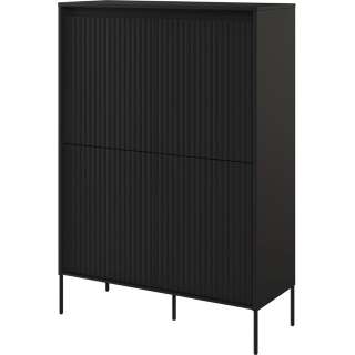 Skap Trend 98x140 cm - metallben - 4 dører - Svart