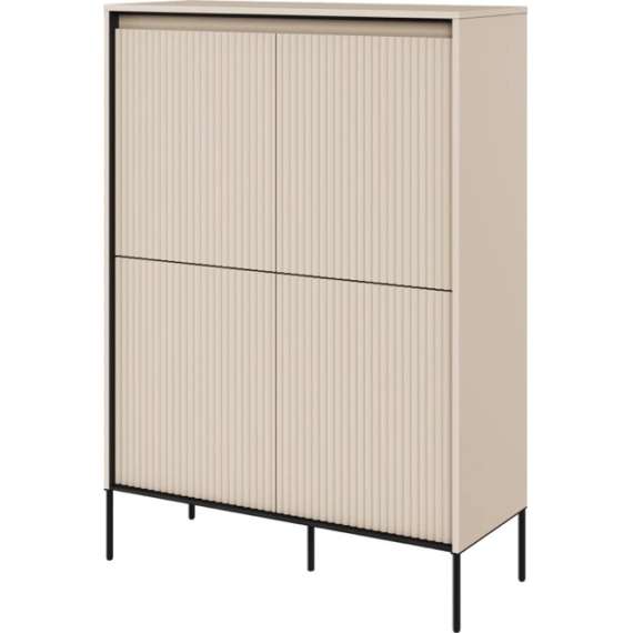 Skap Trend 98x140 cm - metallben - 4 dører - Beige