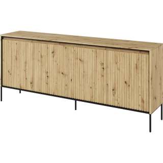 Skjenk Trend 193x82 cm - metallben - 4 dører - Eik