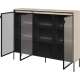 Skjenk Trend 150x118 cm - metallben - Glassdører - Beige