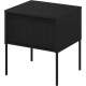 Nattbord Trend 46x49 cm - metallben - skuff - Svart matt