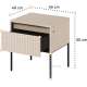 Nattbord Trend 46x49 cm - metallben - skuff - Beige