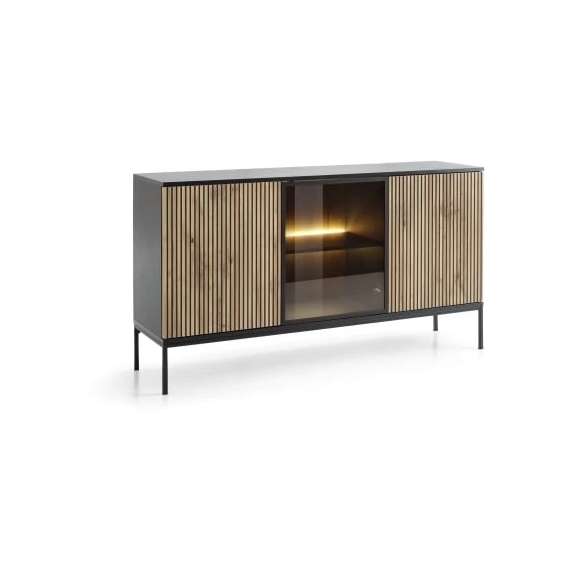 Skjenk Sento 154x83 cm - 3 dører - med belysning