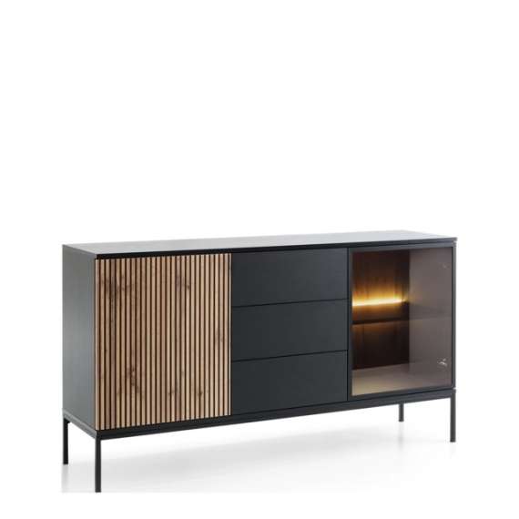 Skjenk Sento 154x83 cm - 3 dører - med belysning