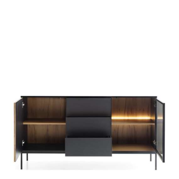 Skjenk Sento 154x83 cm - 3 dører - med belysning