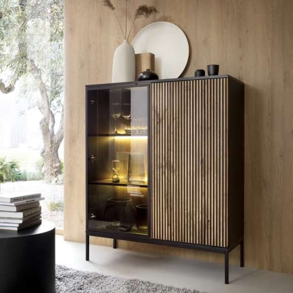 Vitrineskap Sento 104x126 cm - med belysning