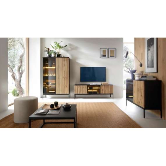 Vitrineskap Sento 104x166 cm - med belysning