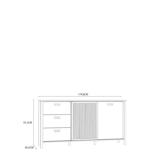 Skjenk Tyna 175x92cm - Skyvedør