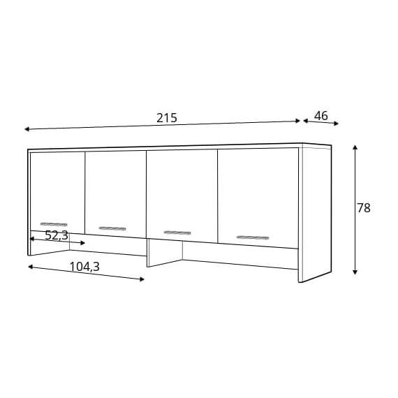 Overskap til Concept Pro skapseng - Hvit matt