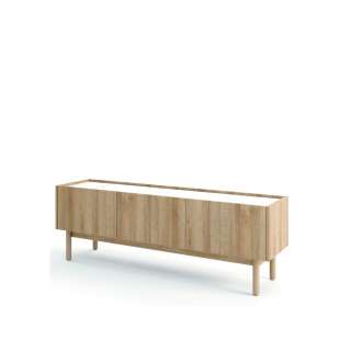 Tv-benk Boho 144x48 cm - Eik - Hvit marmorlook