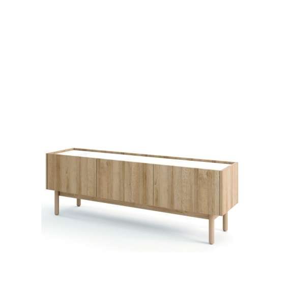 Tv-benk Boho 144x48 cm - Eik - Hvit marmorlook