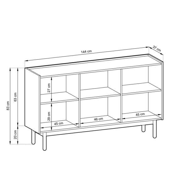 Skjenk Boho 144x83 cm - 3 dører