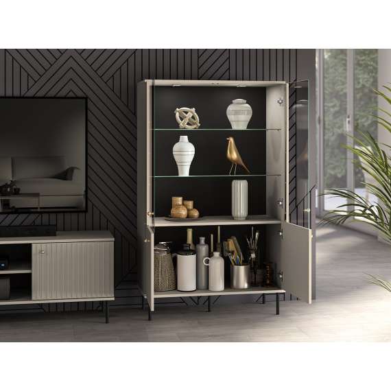 Vitrineskap SOPHIE 92 x151 - 2 dører - spiler