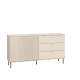 Kommode SOPHIE 160x85 cm - cashmere - 2 dører - 3 skuffer - riller