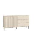 Kommode SOPHIE 160x85 cm - cashmere - 2 dører - 3 skuffer - riller