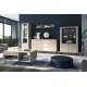 Kommode SOPHIE 160x85 cm - cashmere - 2 dører - 3 skuffer - riller