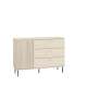 Kommode SOPHIE 120x85 cm - cashmere - 1 dør - 3 skuffer - riller