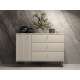 Kommode SOPHIE 120x85 cm - cashmere - 1 dør - 3 skuffer - riller