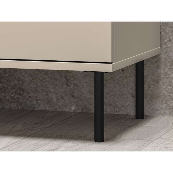 Kommode SOPHIE 120x85 cm - cashmere - 1 dør - 3 skuffer - riller