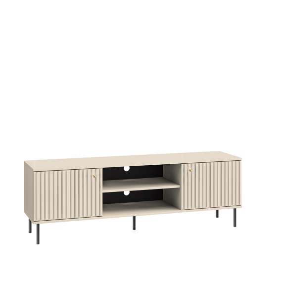 Tv-benk SOPHIE 160x53  - cashmere - 2 dører - riller