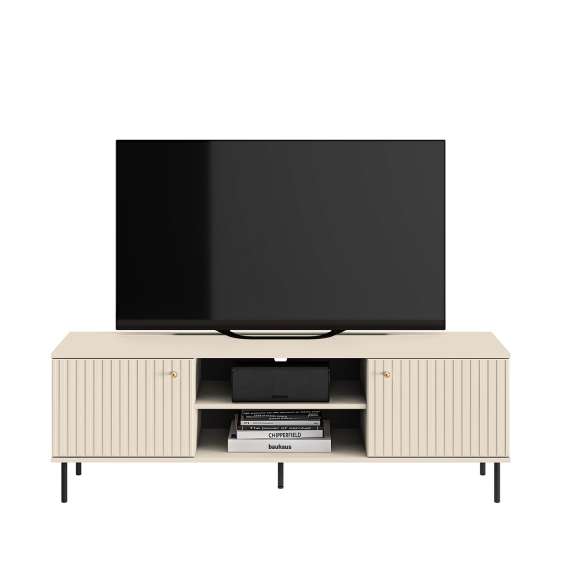 Tv-benk SOPHIE 160x53  - cashmere - 2 dører - riller