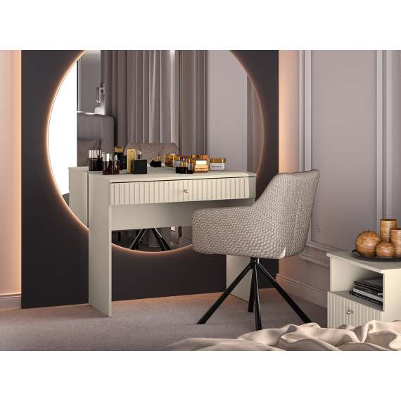 Sminkebord SOPHIE 92x78 - cashmere - 1 skuff - riller