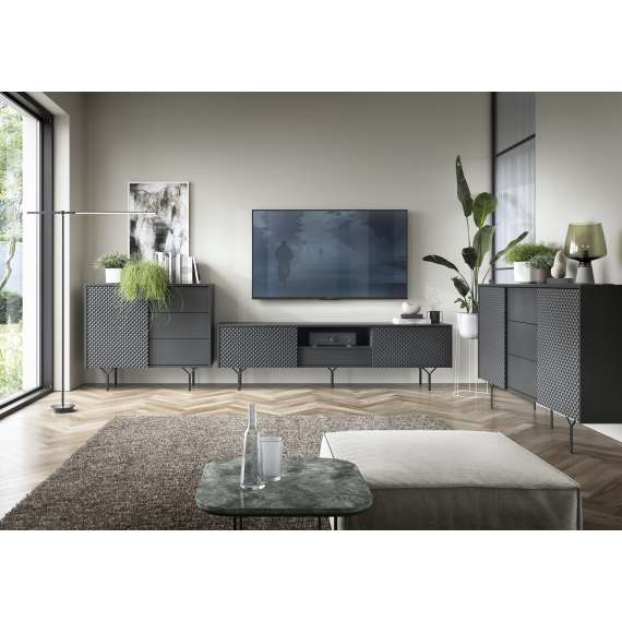Tv-benk Raven 180x51 cm - Svart
