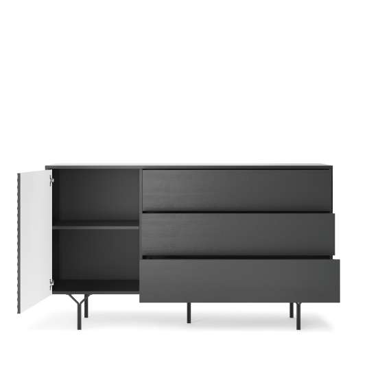 Skjenk Raven 144x83 cm - med ben - 3D fronter