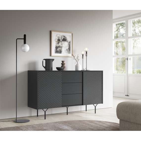 Skjenk Raven 144x83 cm - 2 dører - 3 skuffer