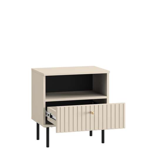 Nattbord SOPHIE 50x53 cm - cahmere - 1 skuff - riller