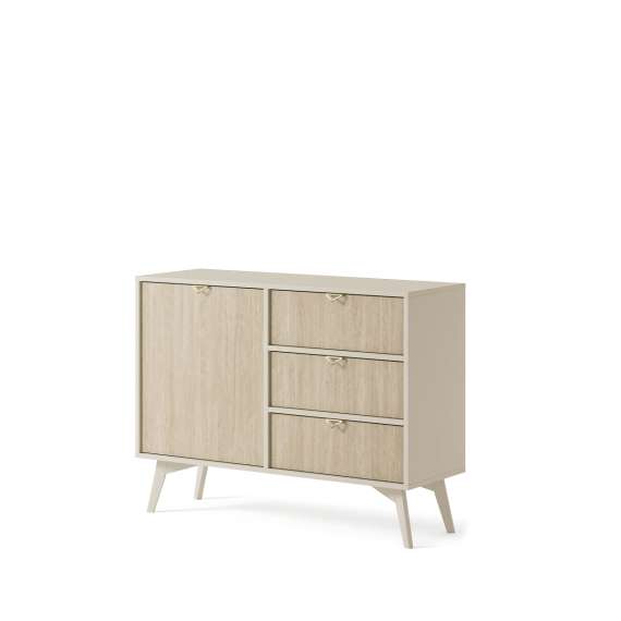 Skjenk FOREST sand 106x80x38 cm - 1 dør 3 skuffer