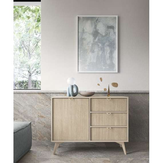 Skjenk FOREST sand 106x80x38 cm - 1 dør 3 skuffer