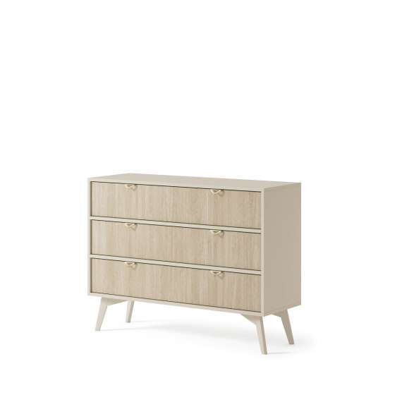 Kommode FOREST sand 106x80x38 cm - 3 skuffer