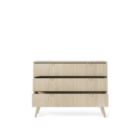 Kommode FOREST sand 106x80x38 cm - 3 skuffer