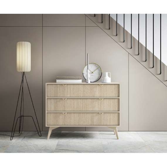 Kommode FOREST sand 106x80x38 cm - 3 skuffer